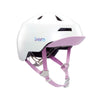 Casque de vélo enfant avec visière Bern Nino 2.0 blanc et rose perle